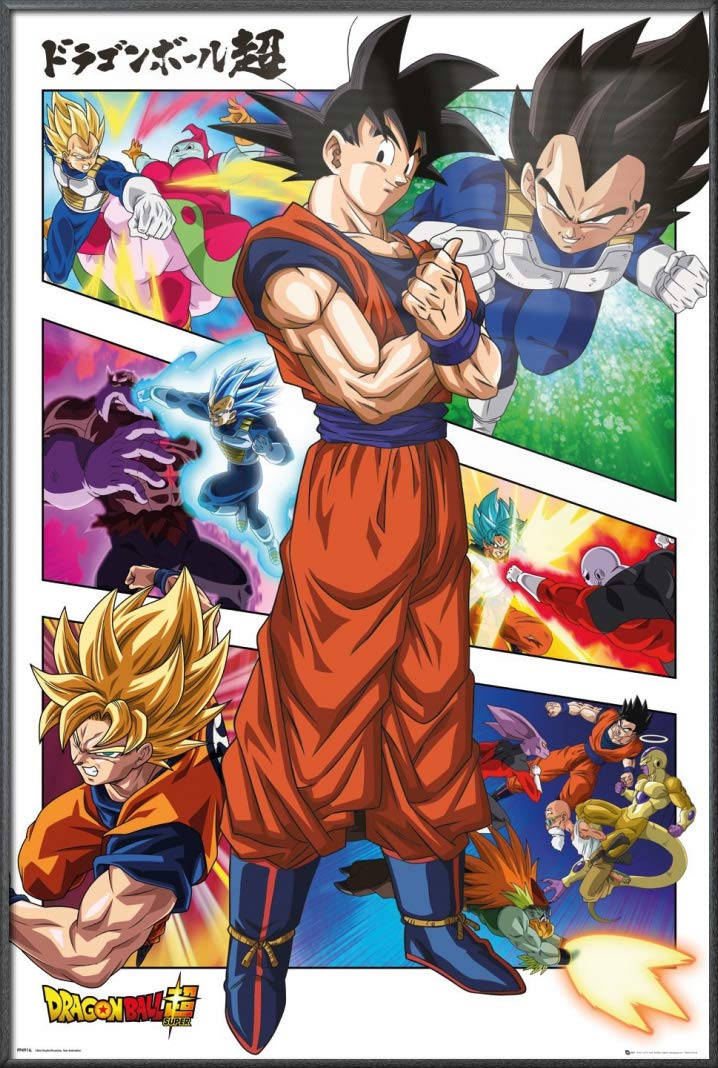 Dragon Ball Super Anime Poster - Goku Manga Art Print 24x36 Inch Framed Wall Decor for Home, Office & Game Room - Perfect Gift for Anime Fans & Collectors
