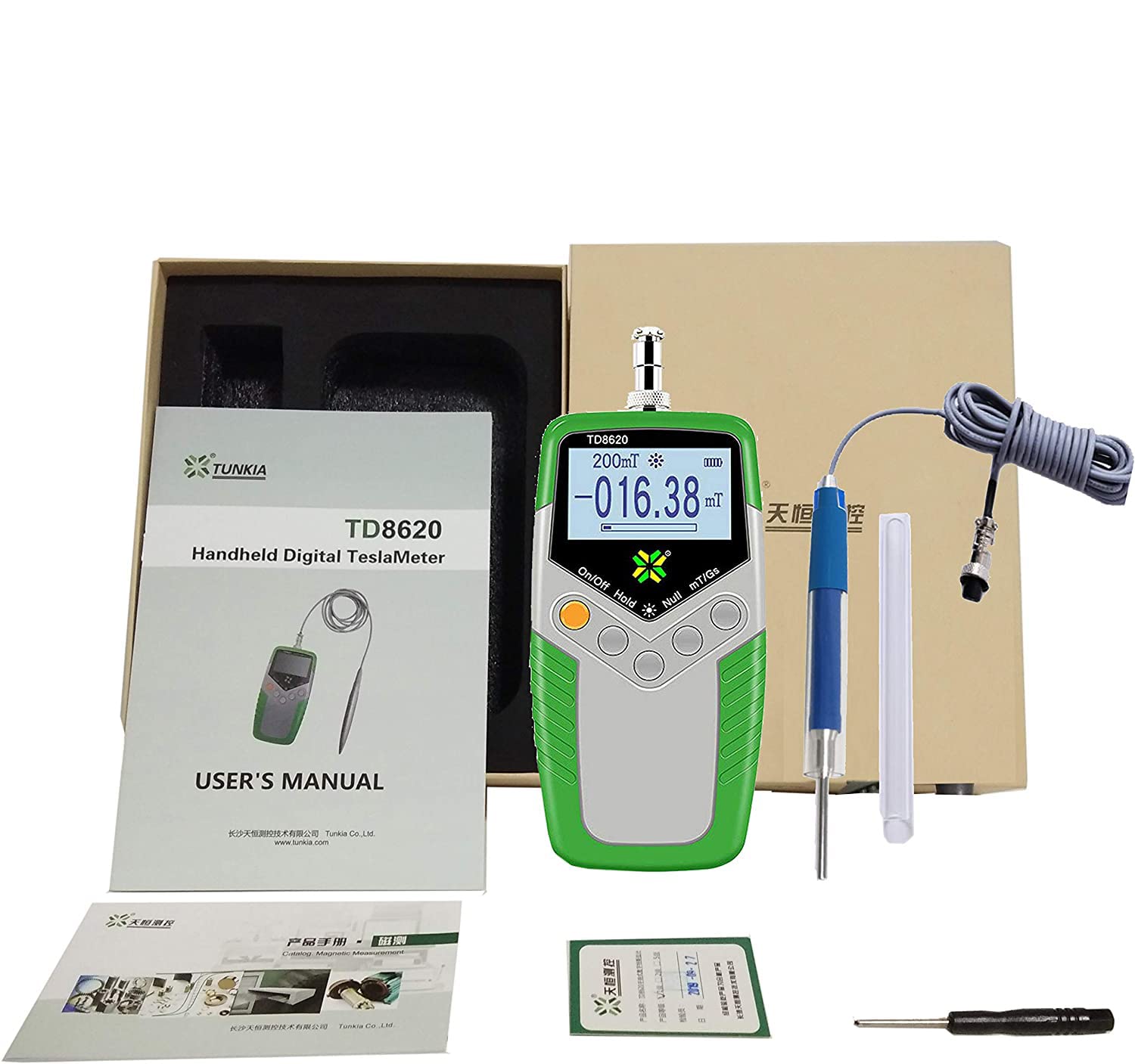 High Precision Axial Probe Tesla Meter - Permanent Magnet Gauss Meter & Fluxmeter for DC Magnetic Field Testing (0-2400mT, 1% Accuracy) | Ideal for Laboratory, Industrial, and DIY Magnetic Field Measurement