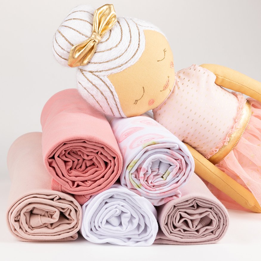 Ely's & Co. Soft Jersey Knit Cotton Swaddle Blanket & Beanie Hat Gift Set for Newborn Baby - Perfect for Baby Showers, Photography & Hospital Going Home Outfits