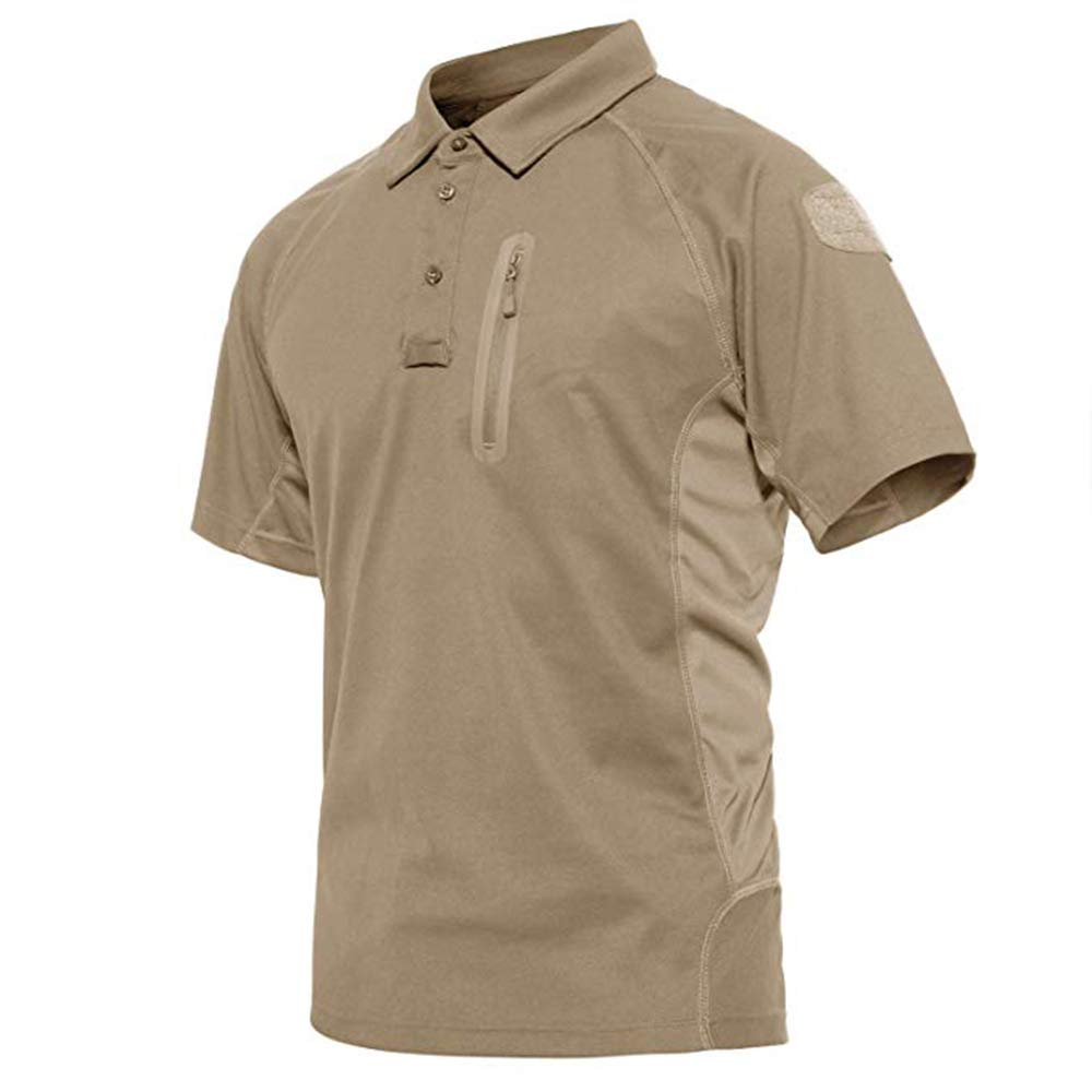 FTIMILD Men's Tactical Shirt - Quick-Dry Moisture Wicking Short Sleeve Polo Shirt for Outdoor Hiking, Camping & Military Training | Lightweight & Breathable Performance Top