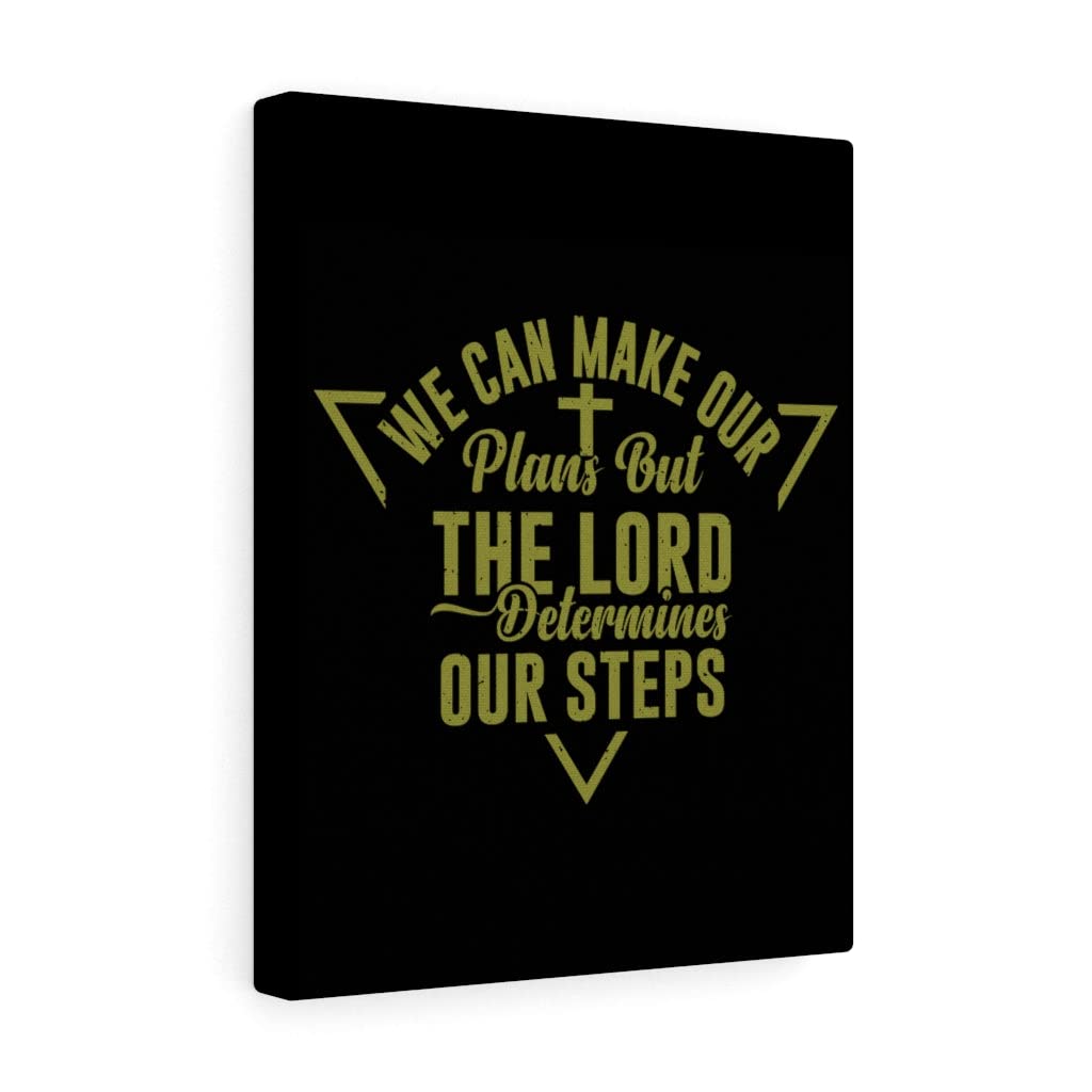 Christian Wall Art with Bible Verse - The Lord Determines Scripture Print - Ready to Hang Religious Home Decor for Living Room, Bedroom & Church