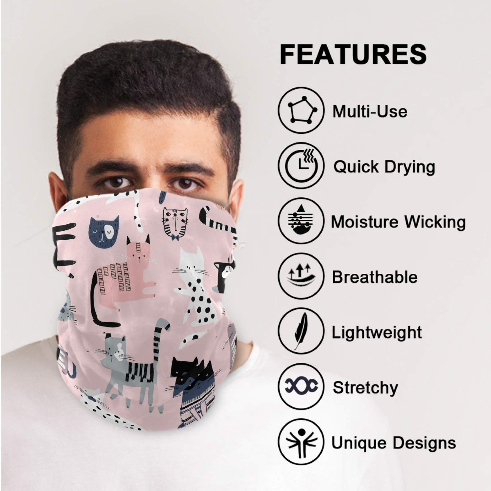 Visesunny Multifunctional Balaclava - Windproof Face Mask, Neck Gaiter, Headband & Scarf for Cycling, Skiing, Hiking & Outdoor Sports - UV Sun Protection & Dust Protection Gear for Men & Women