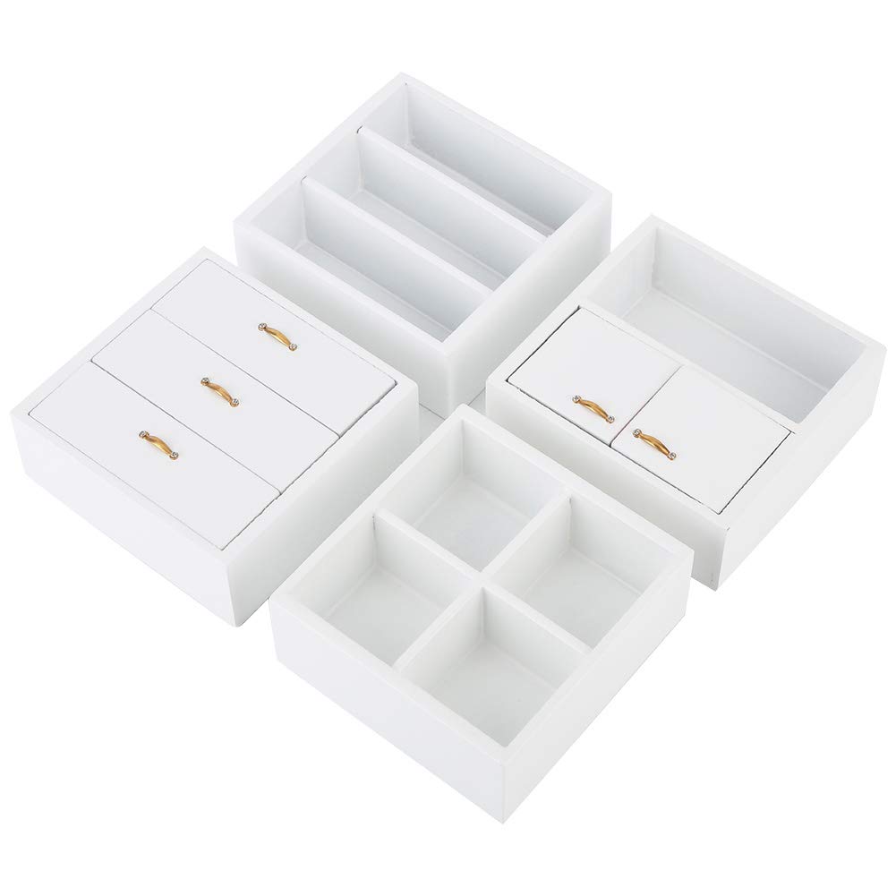 Qinlorgo Miniature Dollhouse Furniture - Eco-Friendly Durable White Cabinet Model with Smooth Finish | DIY Toy for Girls | Perfect for Dollhouse Decor, Room Display & Collectible Miniatures
