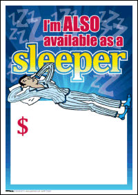 100-Pack Sale Tags - 'I'm Also Available As A Sleeper' Funny Retail Price Labels for Clothing Stores & Boutiques - Perfect for Clearance Sales and Seasonal Discounts