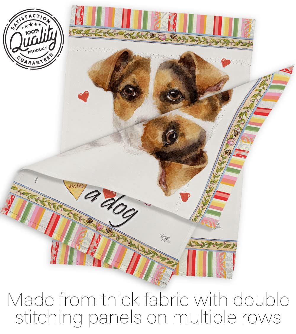 Russell Terrier Garden Flag Set with Stand - Double-Sided Dog Decor for Yard & Home