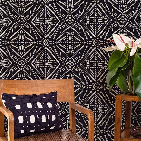 Tribal Batik Allover Wall Stencil - DIY Home Decor Stencil for Wall Painting, Furniture & Crafts | Perfect for Boho, Ethnic & Tropical Room Designs