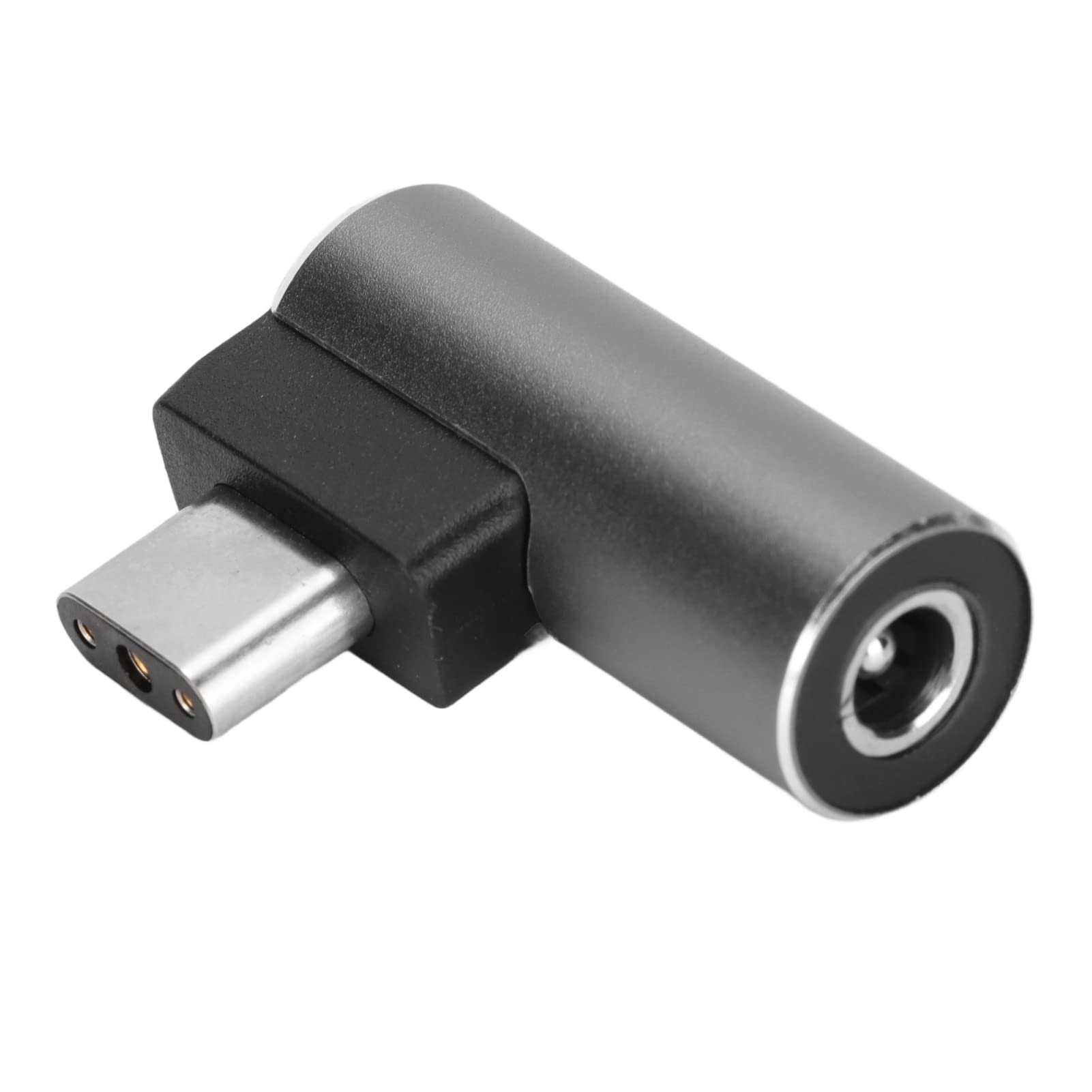 PD DC 5.5x2.5mm Female to 3-Pin Male 90° Power Adapter - Aluminum Alloy Charging Converter for Gaming Laptops, Monitors & Electronics - Perfect for Tight Spaces & Cable Management