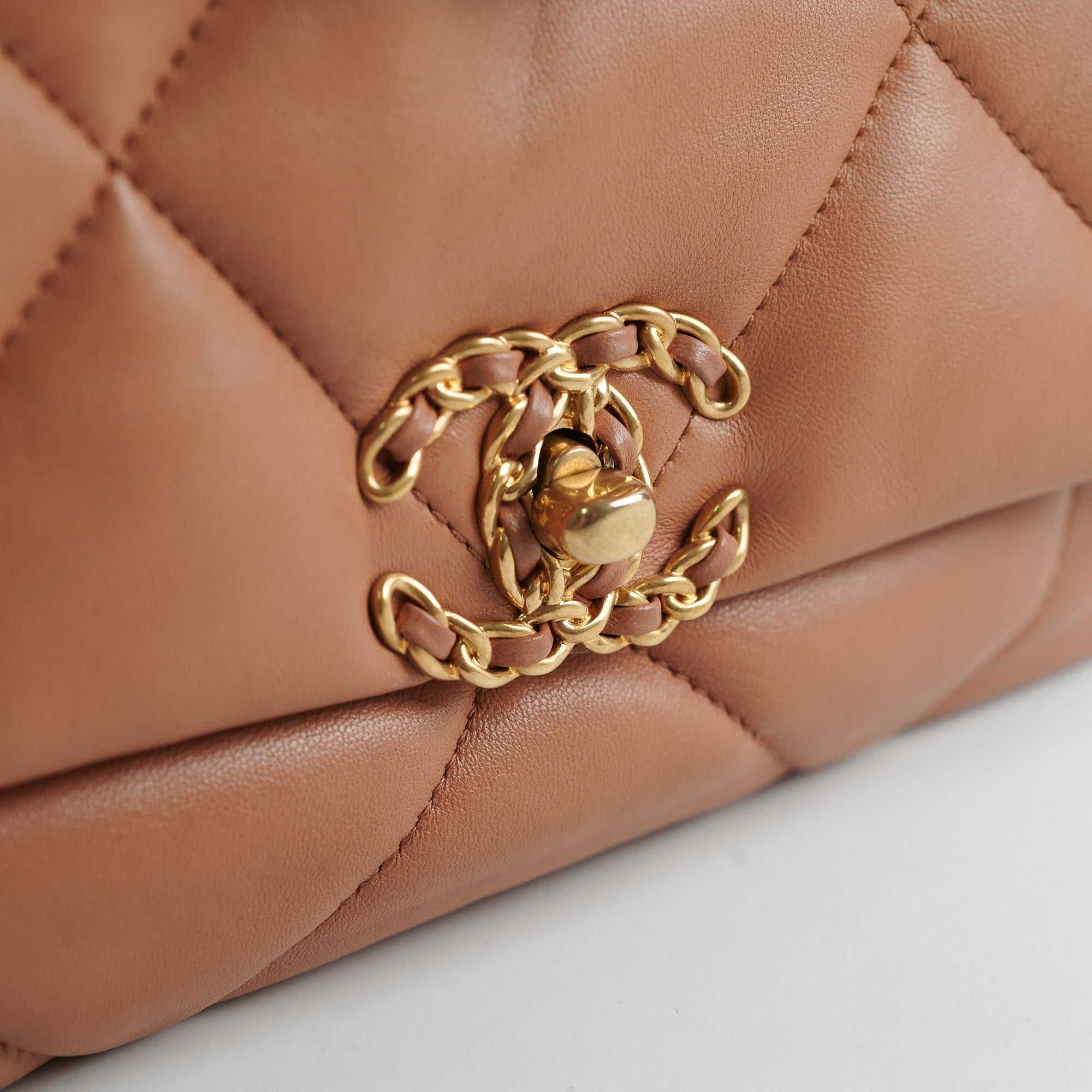 Chanel 19 Small Handbag in Caramel Brown with Microchip - Luxury Designer Crossbody Bag for Women, Perfect for Date Night & Special Occasions