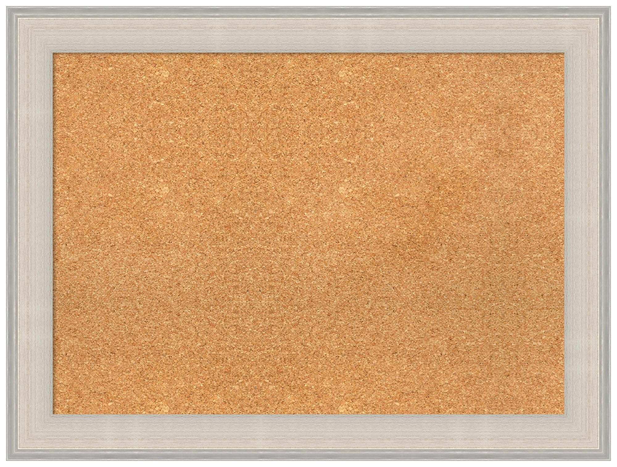 Amanti Art 24x32 Inch Natural Cork Board with White Wood Frame - Vision Board, Office Decor & Home Organization Pinboard | Perfect for Displaying Photos, Notes, and Reminders in Home, Office, or Coastal Style Spaces