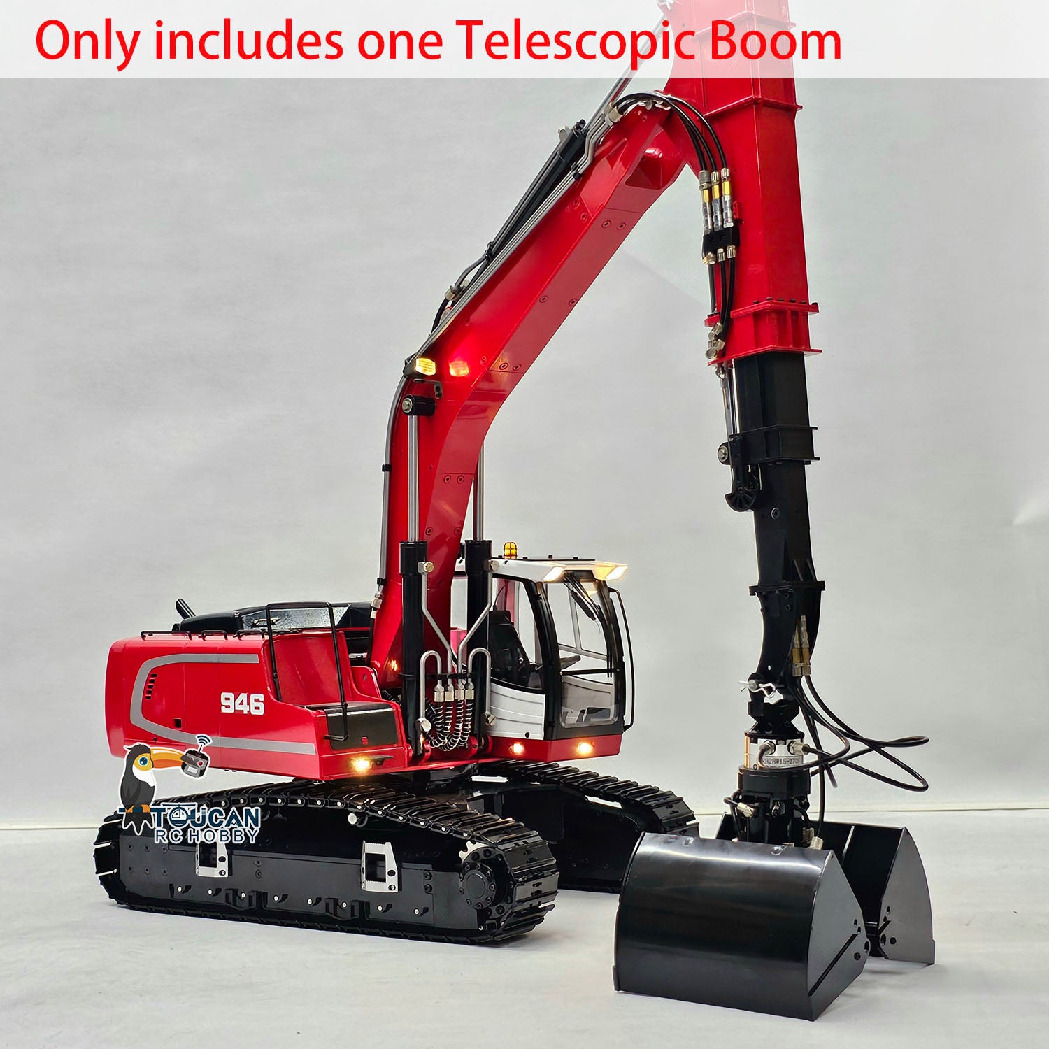 Upgraded Metal Telescopic Boom Parts for Tongde 1/14 Hydraulic RC Excavator 946 EC380 - DIY Accessory for Remote Control Digger Car | Perfect for RC Construction Vehicle Enthusiasts & Model Collectors