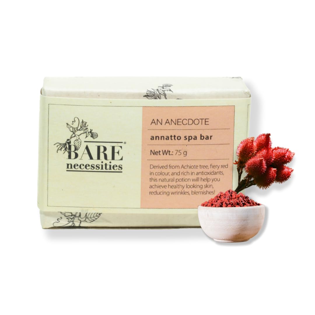 Organic Annatto & Neem Oil Handmade Scrub Soap - Mild Exfoliating for Dry Skin | Vegan, PETA Certified Bath Bar for Men & Women | 75g | Perfect for Sensitive Skin Care & Spa Relaxation at Home