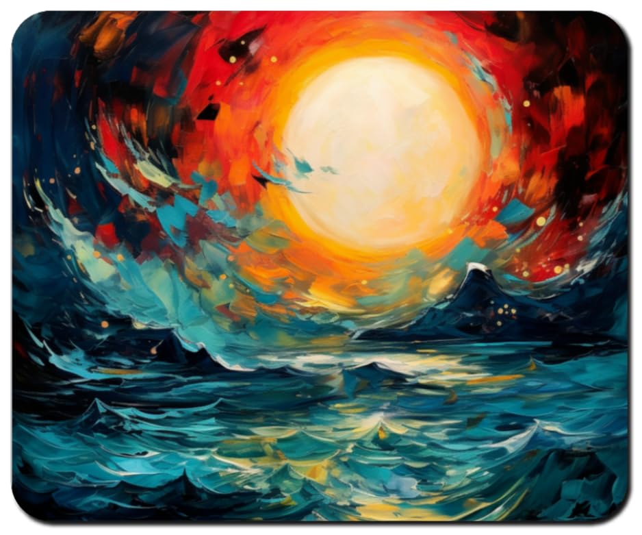 Non-Slip Rubber Base Sunset Landscape Mouse Pad - 8.6