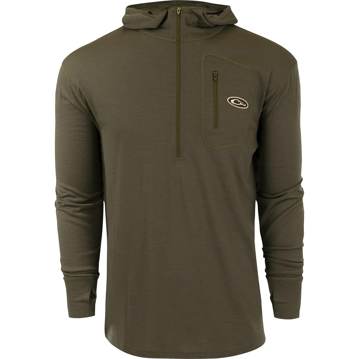 Drake Waterfowl Men's 1/2 Zip Pullover - Lightweight Hunting Jacket for Outdoor Adventures | Waterproof & Breathable for Hiking, Camping, and Cold Weather Activities