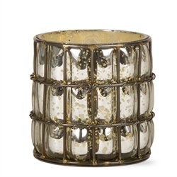 Elegant Mercury Glass Tealight Holder - Vintage Glimmer Candle Holder for Home Decor, Wedding Centerpieces & Romantic Ambiance
