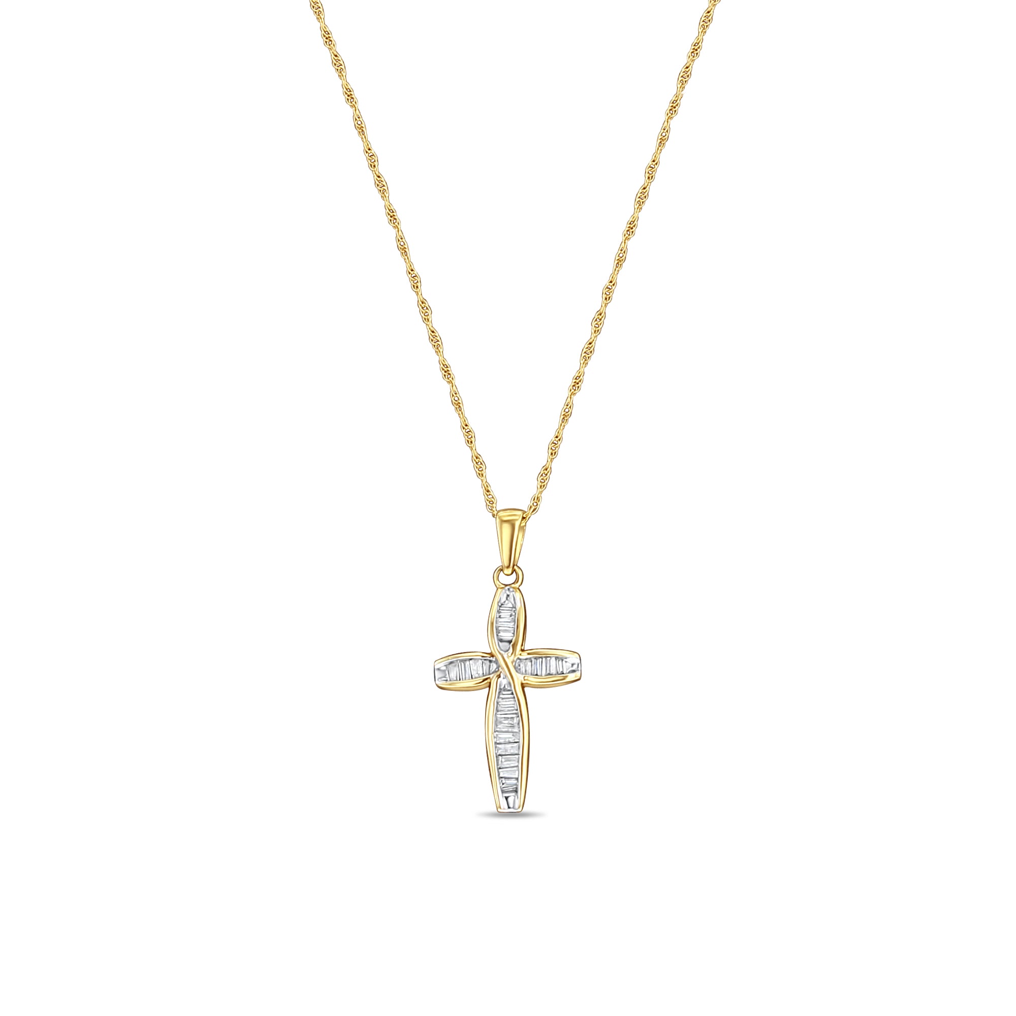 Elegant Baguette Diamond Cross Pendant Necklace for Women - Perfect for Weddings, Anniversaries & Everyday Luxury