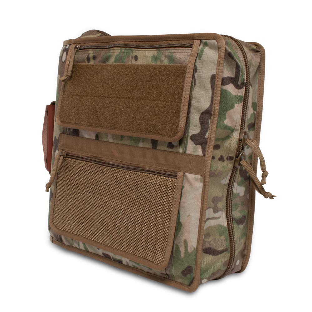 Tactical Notebook Cover - 3-Ring Binder Organizer with Zippered Padfolio & Leather Handle | Fits 3-4 Inch Binders | Durable Military-Grade Field Use | Multicam Camouflage | Perfect for Outdoor Adventures, Office Work & Tactical Missions