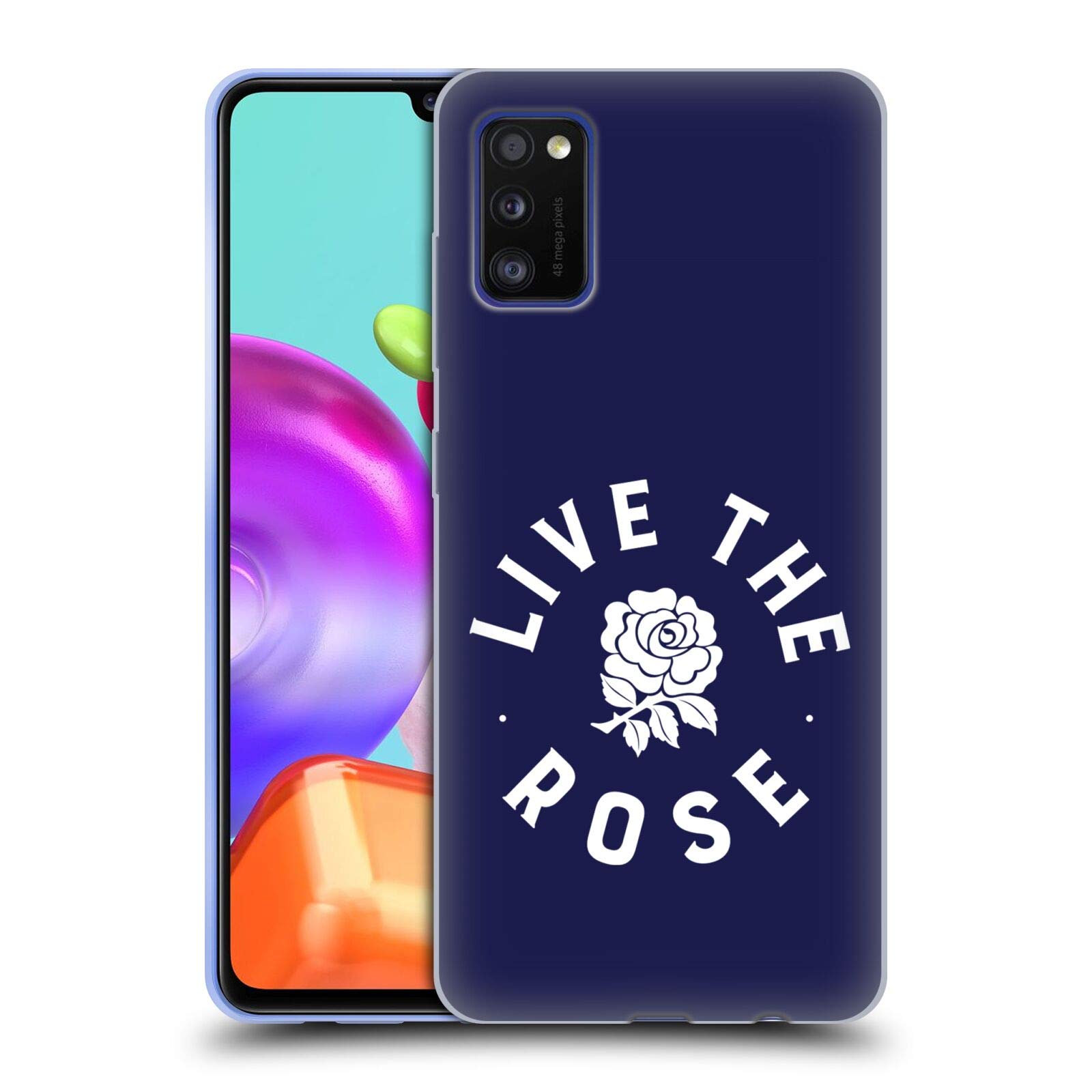 Official England Rugby Union Live The Rose 2 Soft Gel Case for Samsung Galaxy A41 (2020) - Durable Protective Phone Cover with Team Design, Perfect for Rugby Fans and Sports Enthusiasts