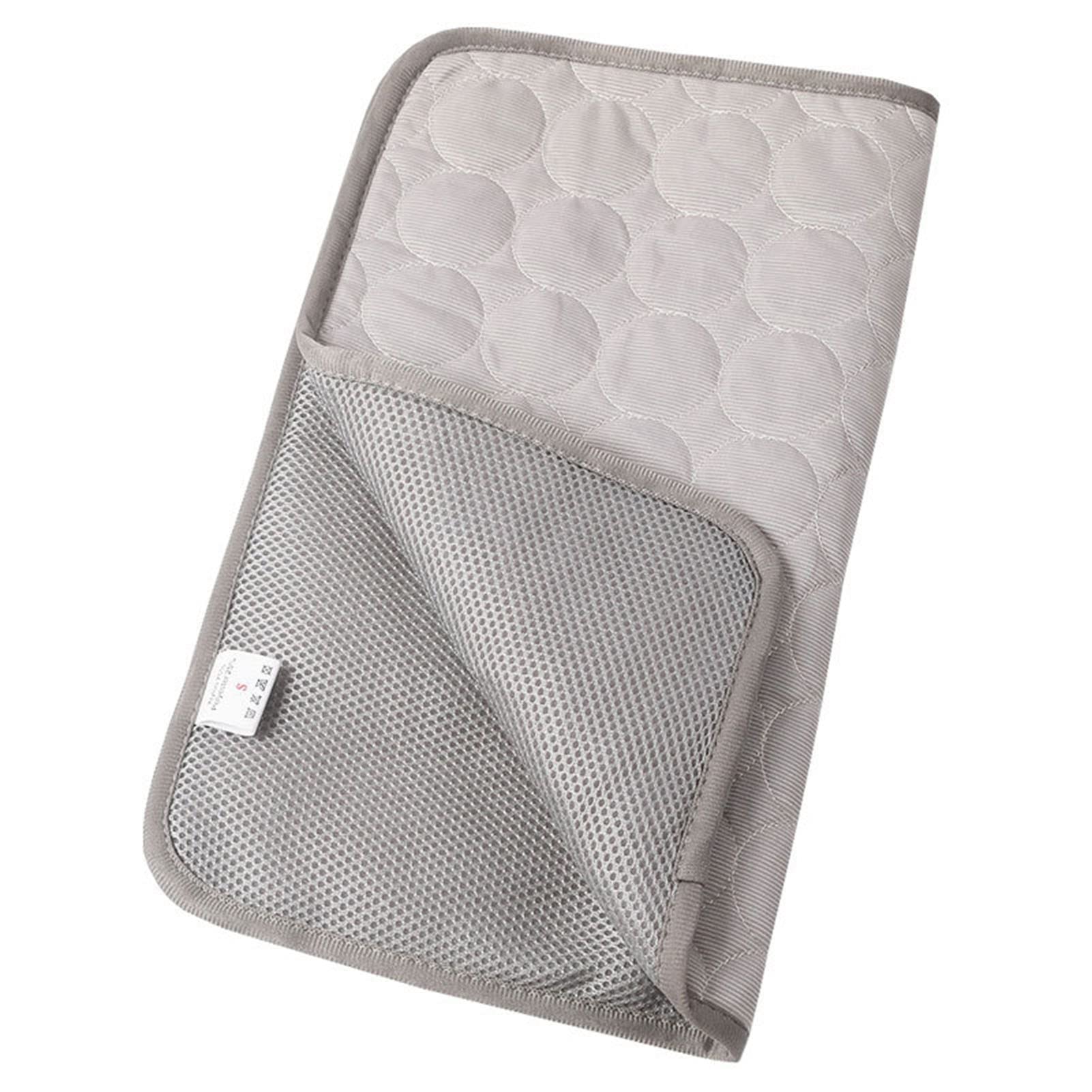 LAPUTA Pet Cooling Mat - Ice Silk Breathable Washable Dog Cooling Pad for Summer - Grey XS - Perfect for Kennel, Sofa, Bed, Floor & Car Seats - Keep Your Pet Cool & Comfortable in Hot Weather