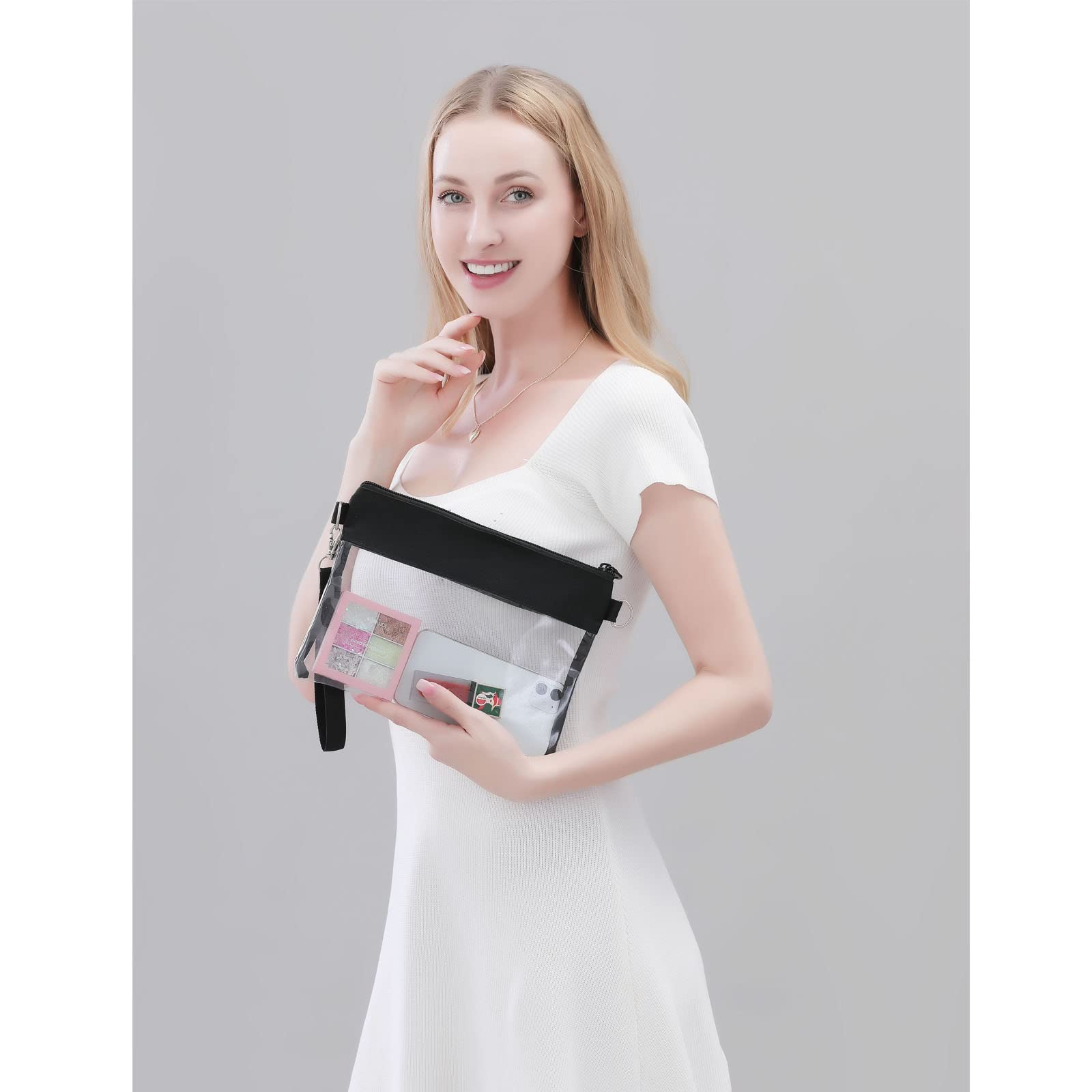 Clearworld Clear Crossbody Purse Bag for Stadium Events - Approved Clear Bag for Concerts, Sports Games & Festivals - Perfect for Security Checks & Hands-Free Carrying at Venues