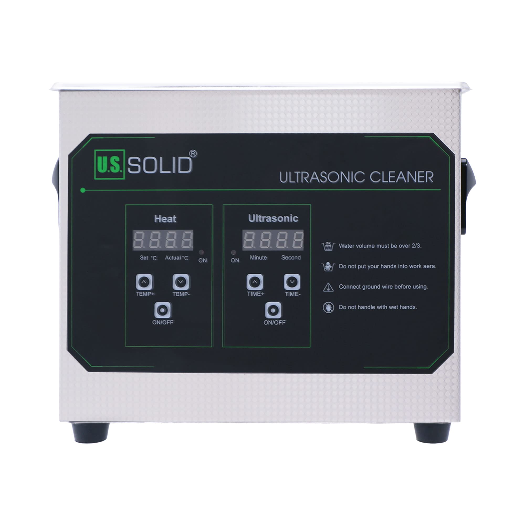 U.S. Solid 3L Ultrasonic Cleaner - 40KHz Stainless Steel Jewelry Cleaning Machine with Digital Timer & Heater | Industrial & Home Use for Jewelry, Watches, Glasses, Dentures | FCC, CE, RoHS Certified