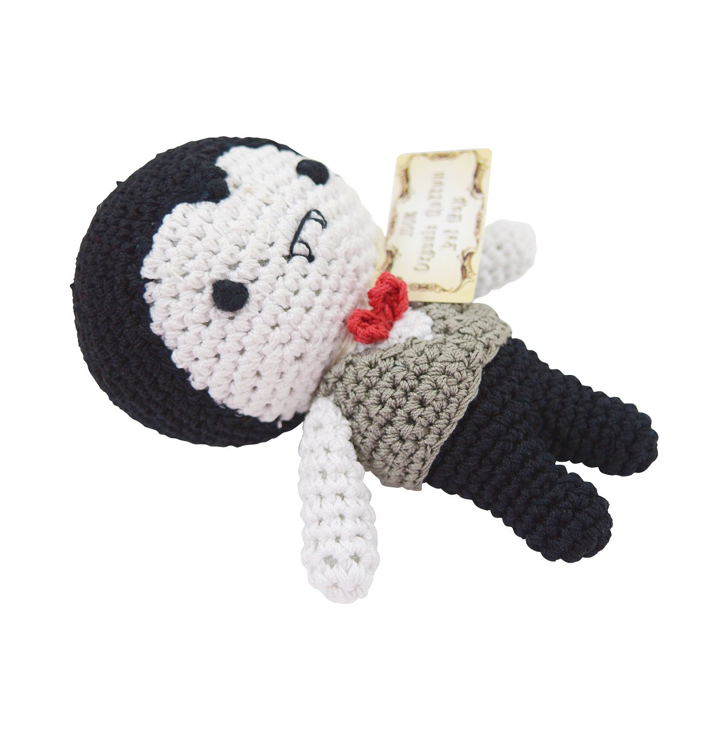 Dracula Squeaky Dog Toy for Small Dogs - Teeth Cleaning Cotton Crochet Chew Toy for Puppies | Interactive Play & Dental Care for Teething Puppies