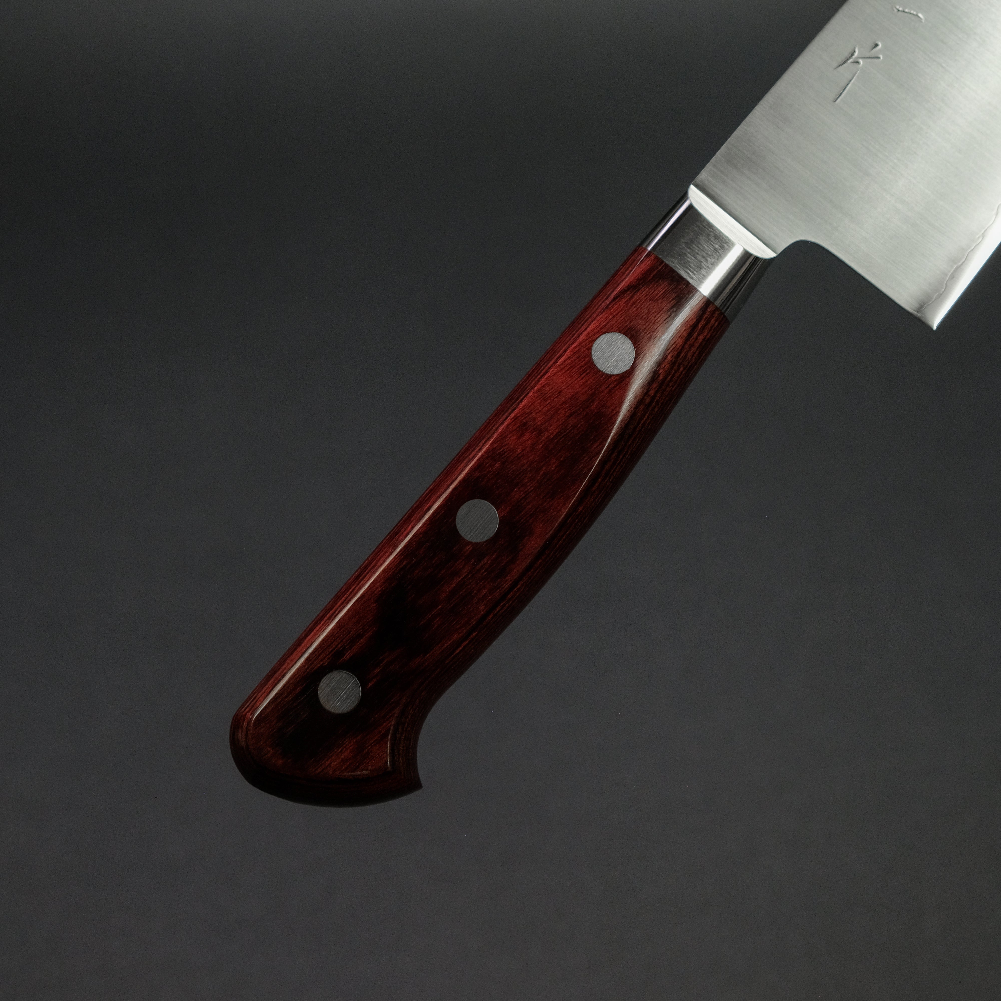 Hitohira TP Santoku Knife 170mm with Wine Pakka Handle - Premium Japanese Kitchen Knife for Slicing, Dicing & Chopping Vegetables, Fruits & Meat