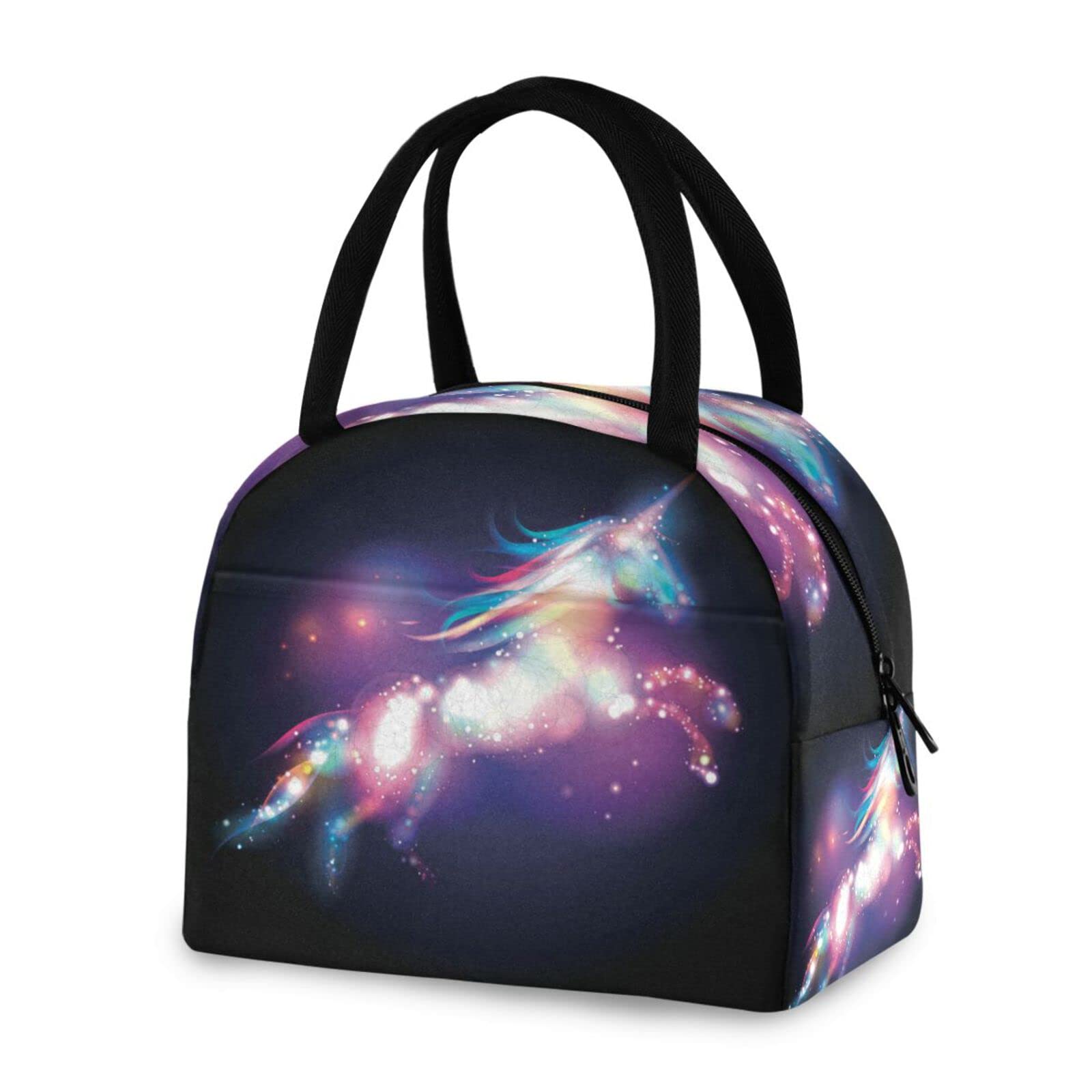 Animal Galaxy Unicorn Insulated Lunch Bag with Zipper - Reusable Meal Prep Cooler Tote for Women & Men - Perfect for School, Office, Picnics, and Outdoor Activities