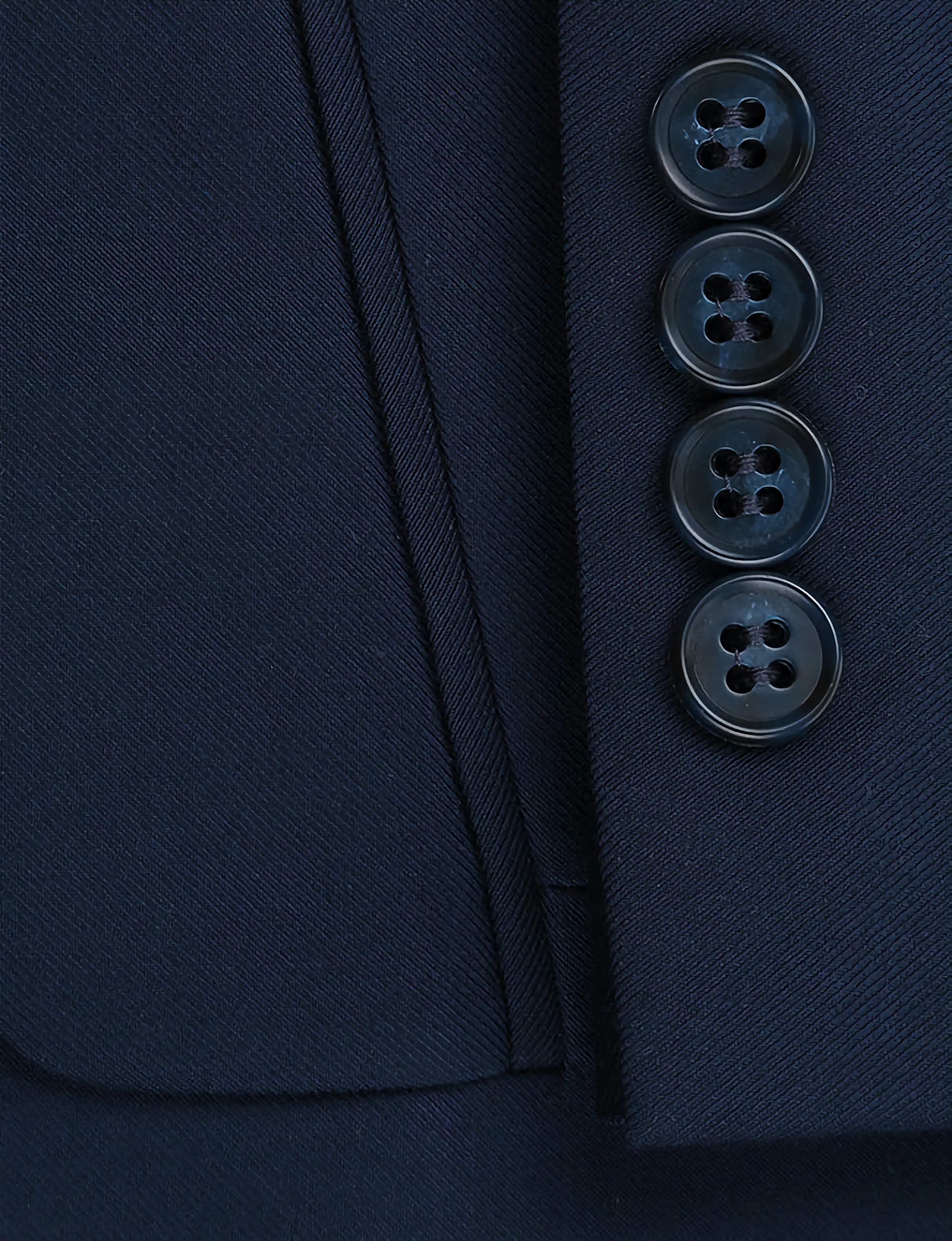 Vanderbilt Collection Classic 2-Piece Suit - 2 Buttons, Regular Fit Navy Blue Men's Business Suit | Perfect for Office, Weddings & Formal Events