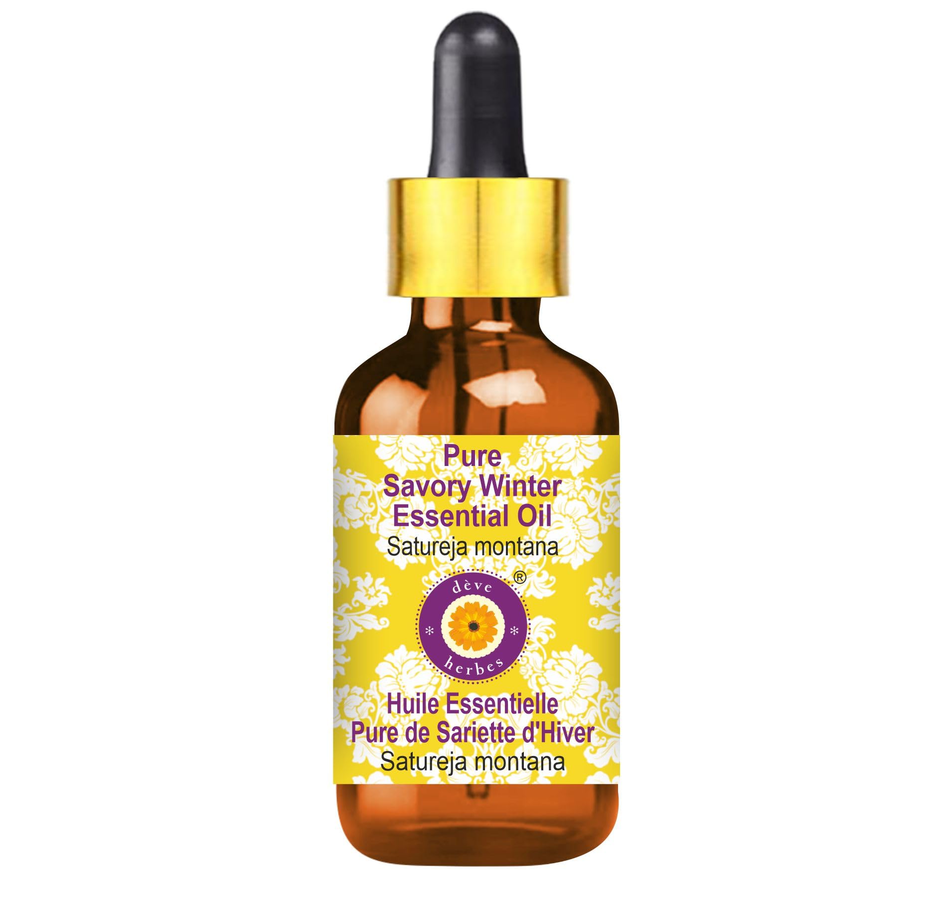 Deve Herbes Pure Savory Winter Essential Oil (Satureja montana) 2ml - Steam Distilled, Natural Aromatherapy Oil with Glass Dropper - Perfect for Diffusers, Massage & DIY Skincare