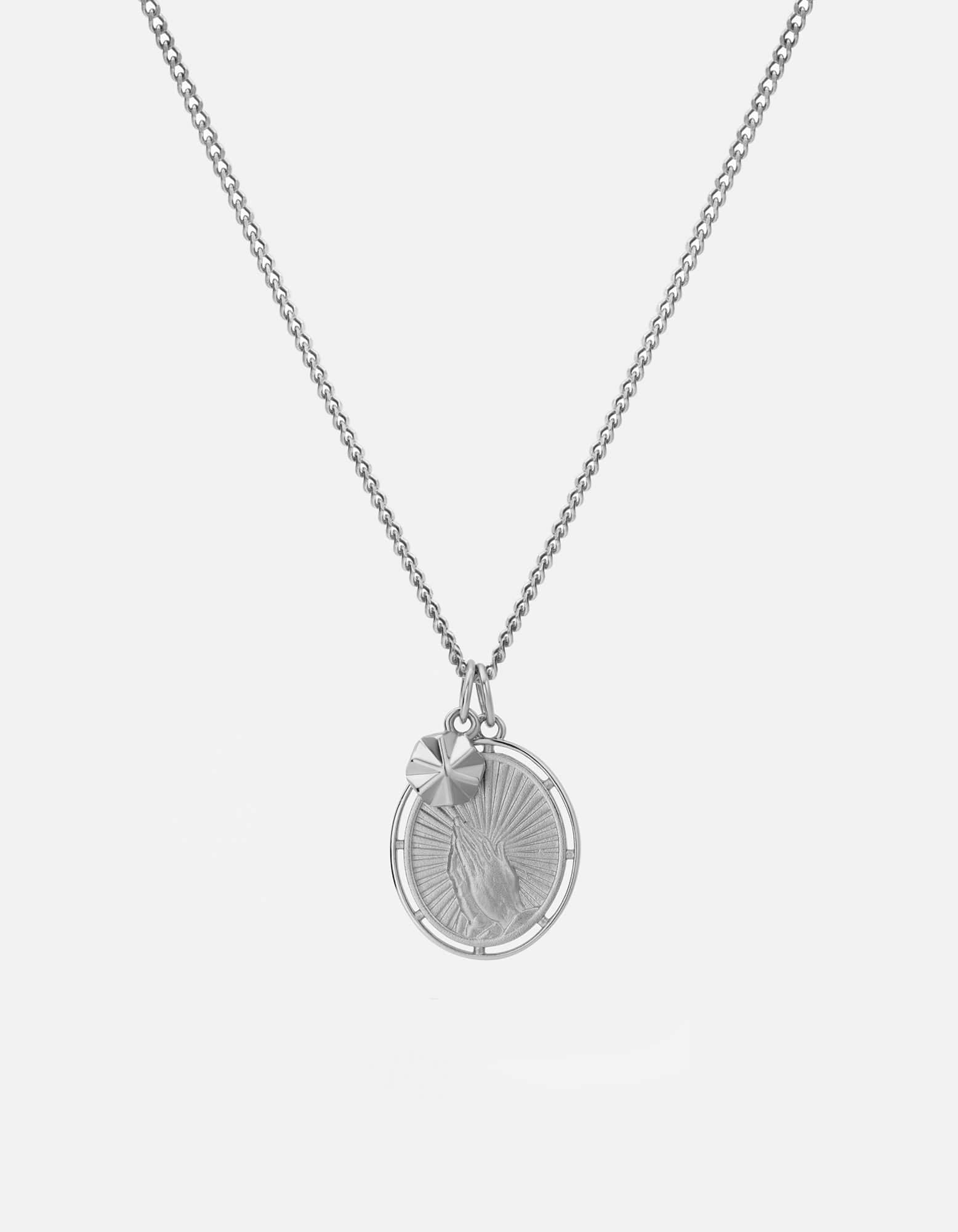 Divini Matte Silver Necklace for Women - Elegant Minimalist Pendant Jewelry for Everyday Wear, Date Night & Special Occasions