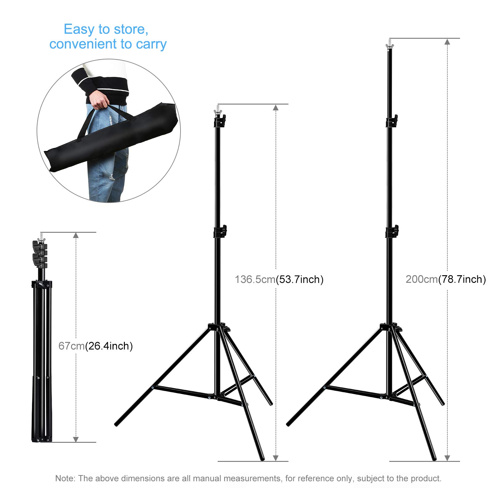 PULUZ 6.5x6.5ft/2x2M Photo Studio Backdrop Stand Kit with 5.3x6.5ft/1.6x2M Fabric Background (Red, Blue, Green) - Perfect for Portrait Photography, Product Shoots, YouTube Videos & Content Creation