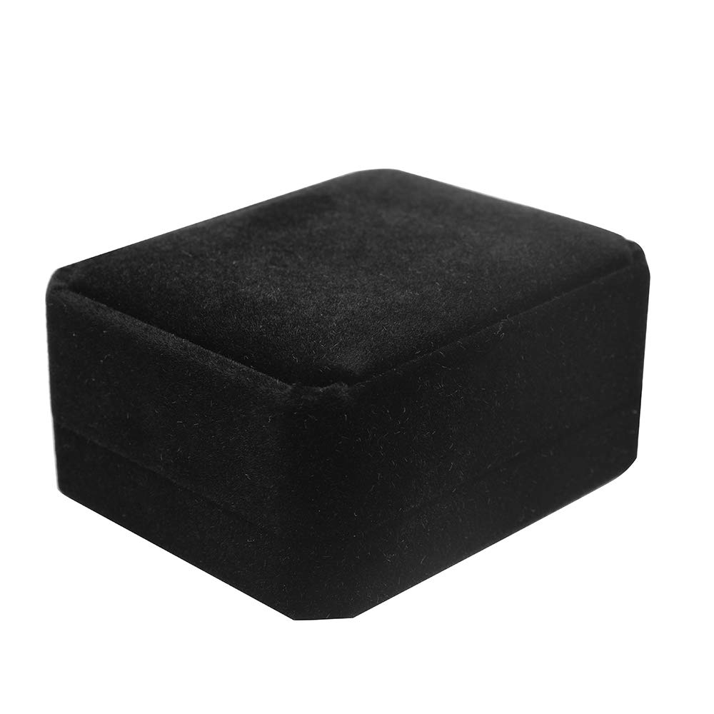 LamQee Velvet Jewelry Box - Elegant Necklace Pendant Storage & Display Case for Wedding, Proposal, Anniversary, Birthday, Valentine's Day Gifts - Perfect for Jewelry Organization & Romantic Surprises (Black)