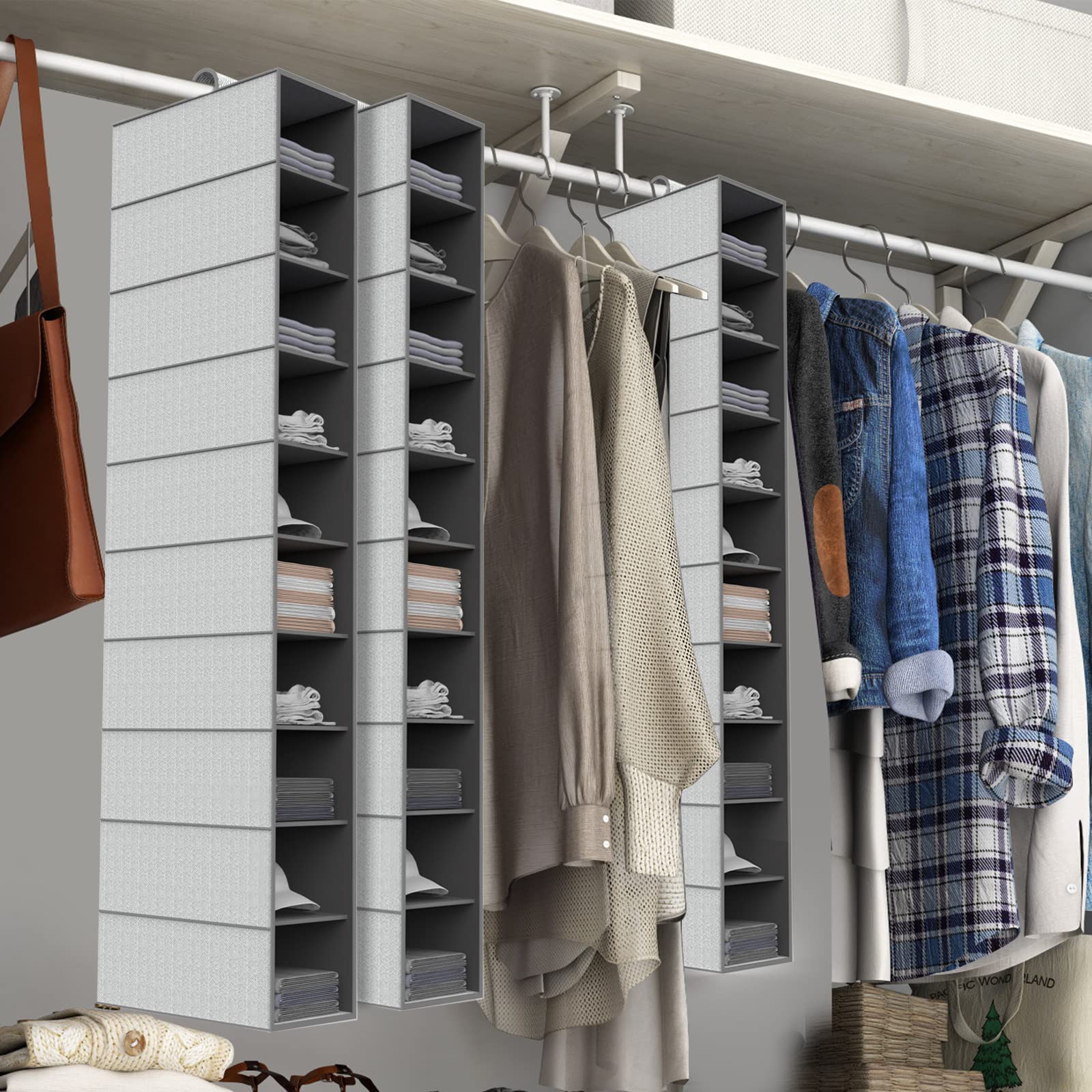 10-Shelf Hanging Shoe Organizer - Space Saving Closet Storage for Shoes, Boots & Accessories | Perfect for Bedroom, Dorm & Small Spaces Organization
