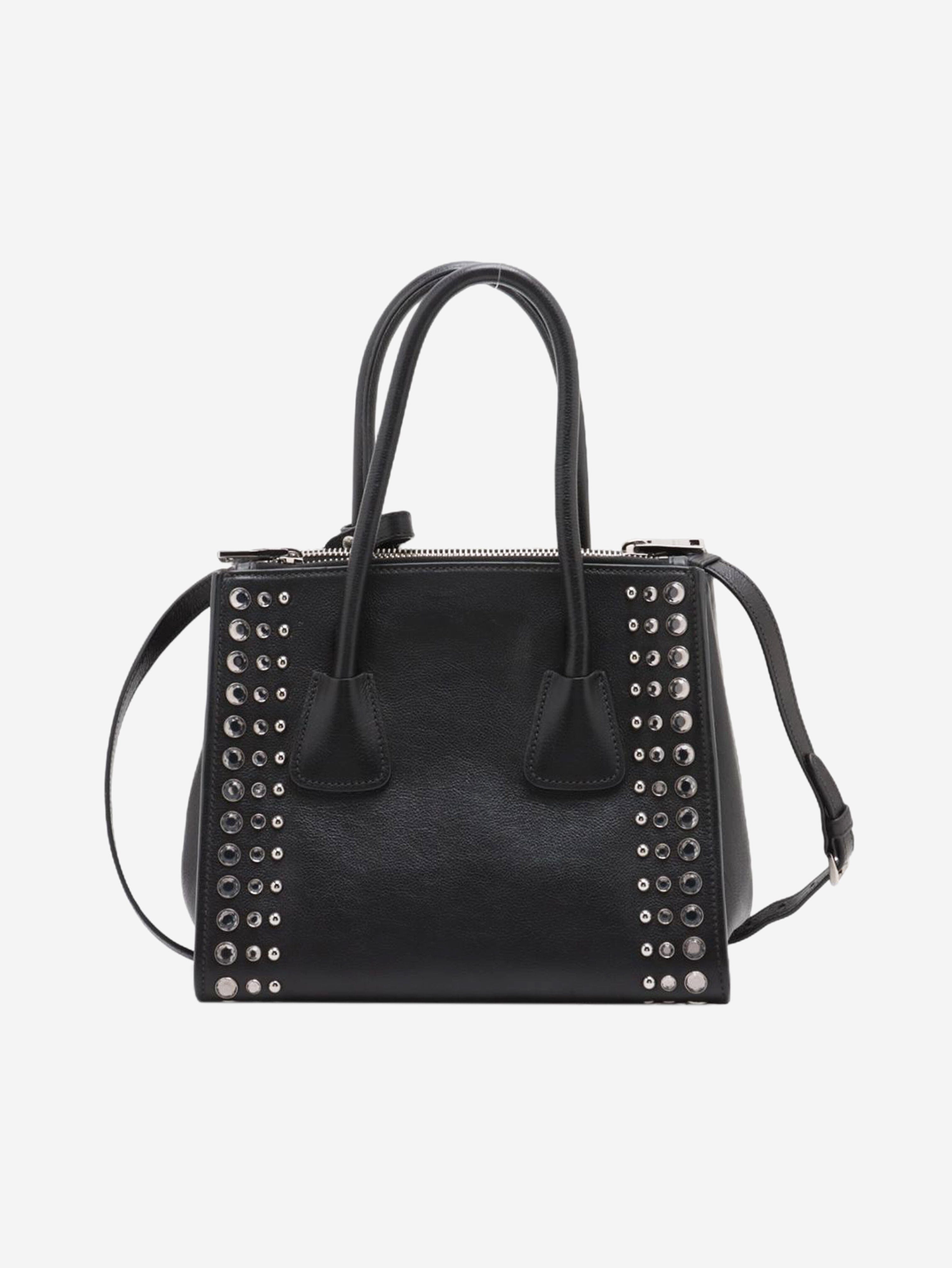 Stylish Black Leather Studded Two-Way Shoulder Bag for Women - Perfect for Work, Travel & Everyday Use