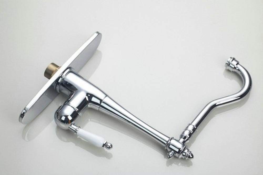 360° Swivel Chrome Kitchen Sink Faucet with Extended Spout - Dual Sink Rotation Design for Modern Home & Restaurant Use