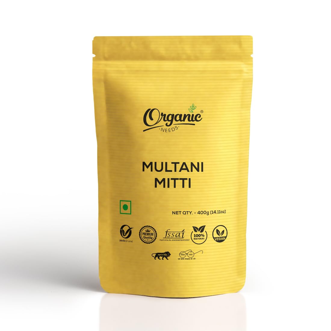 Organic Multani Mitti Powder (400g) - Pure Fuller's Earth Clay for Face & Skin Care | Natural Bentonite Clay Mask for Women & Men | Deep Cleansing, Acne Treatment & Glowing Skin | Perfect for DIY Face Packs, Spa Days & Skincare Routines