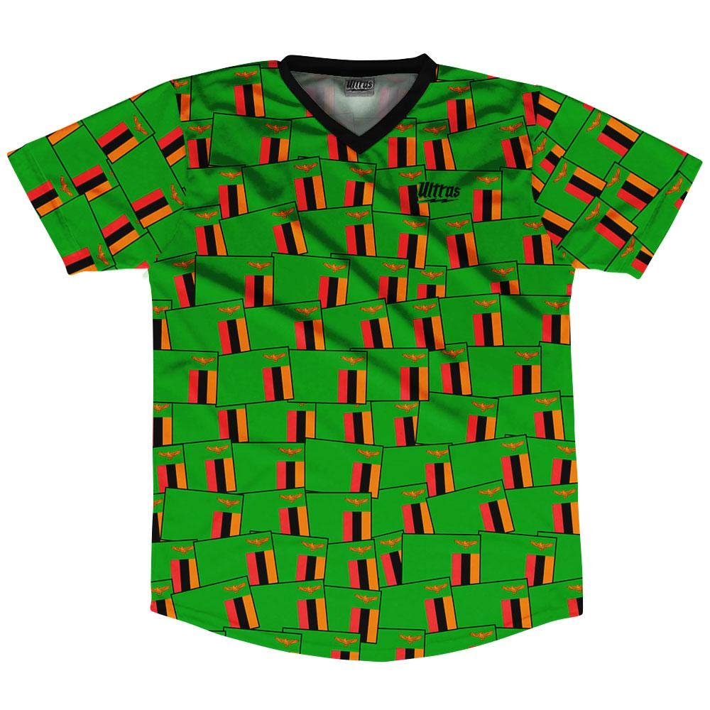 Zambia National Team Soccer Jersey - Ultras Zambia Party Flags - Authentic Football Shirt for Fans & Supporters - Perfect for Match Days, Parties & Fan Events