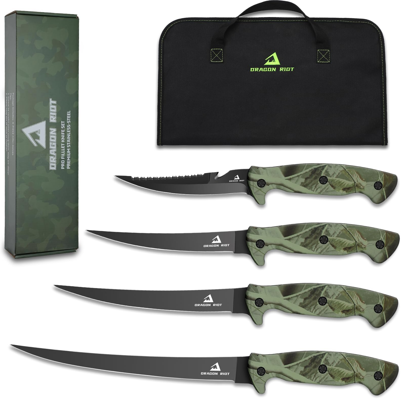 Ultra-Sharp German Stainless Steel Fish Fillet Boning Knife Set - Professional Meat Cutting & Fishing Knife for Freshwater & Saltwater - Includes Durable Storage Bag & Sharpening Tool - Perfect for Home Kitchen, Camping, and Outdoor Fishing Adventures