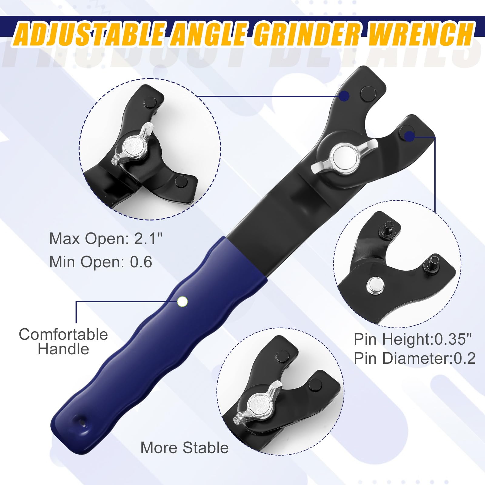 Hicarer 25-Piece Angle Grinder Nut Wrench Kit - 5/8