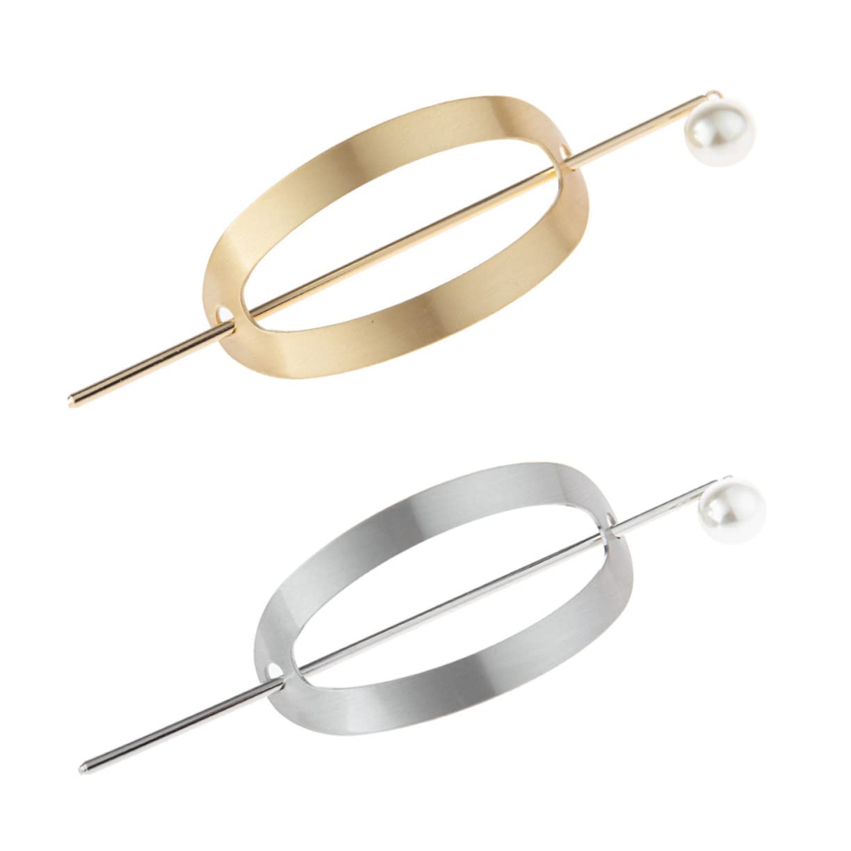 Mikinona 2-Pack Elegant Pearl Hair Clips for Women - Alloy Metal Hairpins for Braids, Buns & Updos - Fashion Hair Accessories for Weddings, Parties & Daily Styling