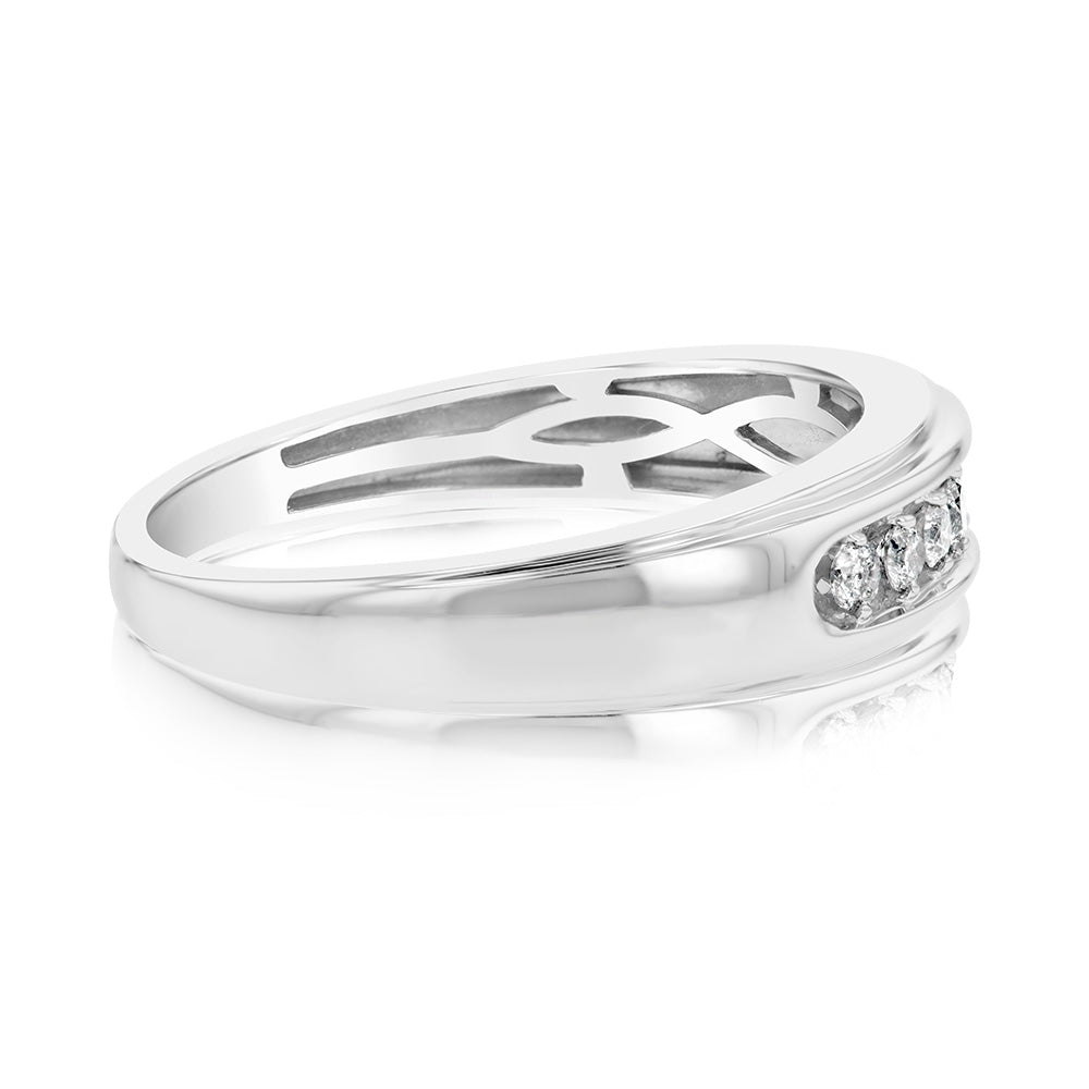 1/4 Carat Diamond Men's Ring in 10K White Gold - Perfect for Weddings, Anniversaries & Special Occasions