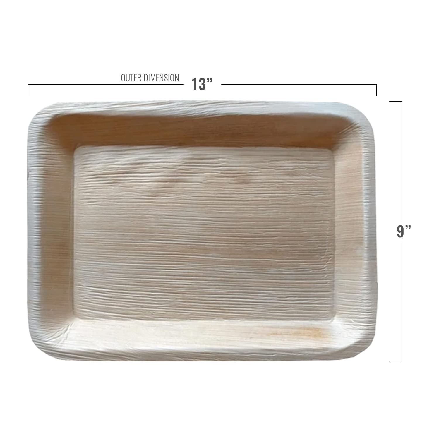 Eco-Friendly Disposable Palm Leaf Plates - 100% Biodegradable & Compostable Dinnerware for Parties, Picnics, Weddings & Events - 6