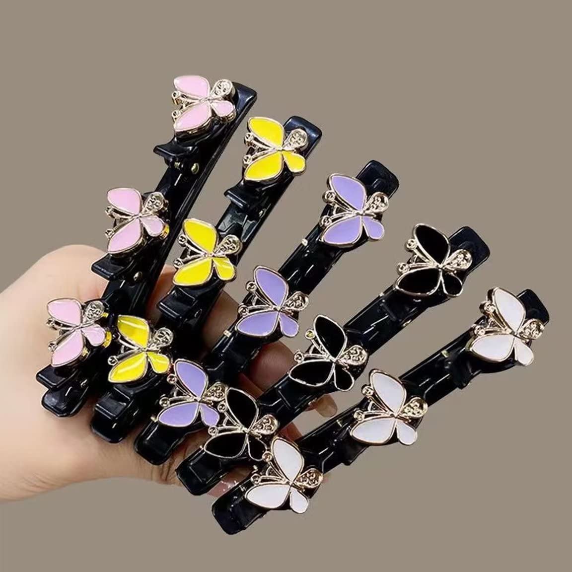 MYBOO Sparkling Butterfly Hair Clips for Women - Elegant Mini Hair Sectioning Clips for Styling, Salon, Braiding & Updos - Perfect for Hairdressing, DIY & Everyday Use