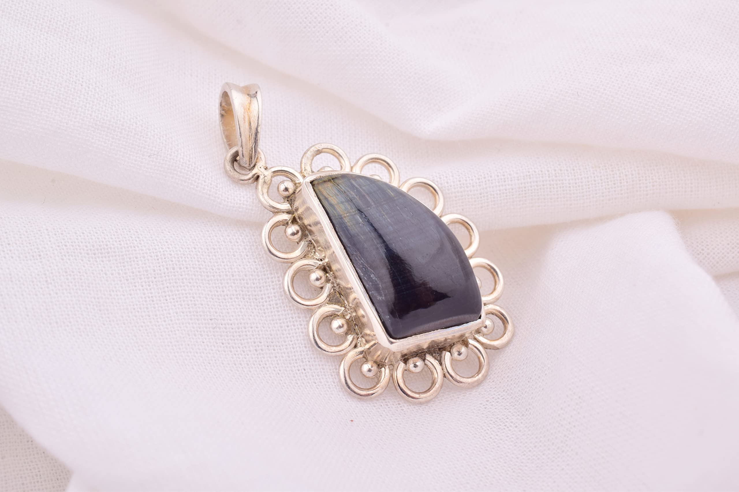 Natural Pietersite Fancy Shape Pendant Necklace - 925 Sterling Silver Statement Jewelry for Women | Handmade Unique Gift for Mother, Birthday, Anniversary | Perfect for Casual Wear, Office & Special Occasions