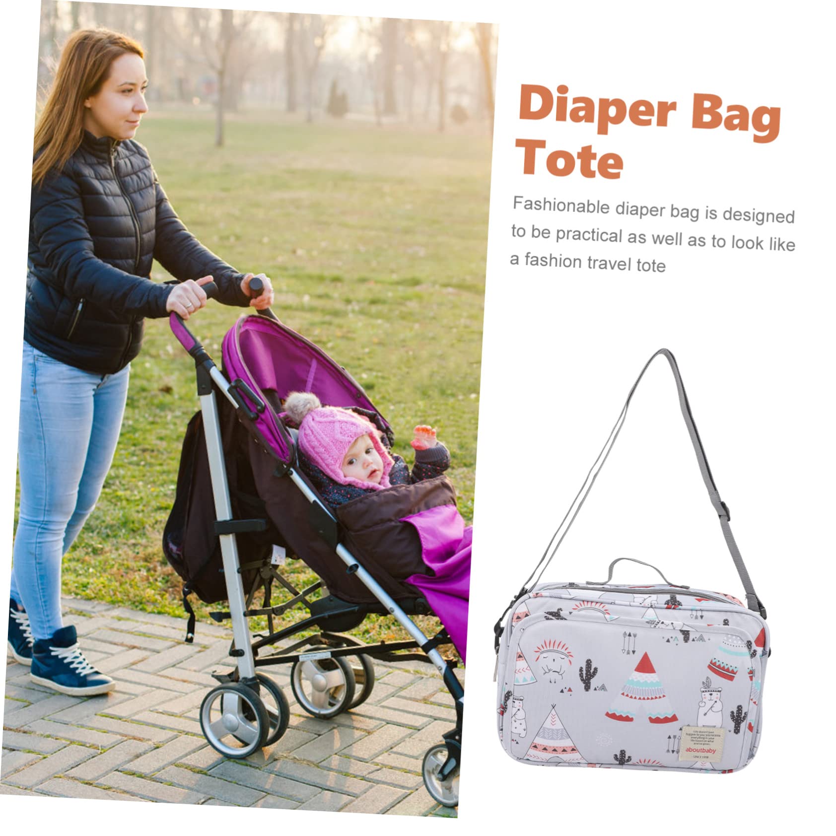 VICASKY 5-Piece Waterproof Travel Diaper Bag Organizer - Large Tote Purse with Multiple Pockets, Polyester Baby Changing Bag for Moms - Perfect for Daycare, Beach Trips & Family Outings