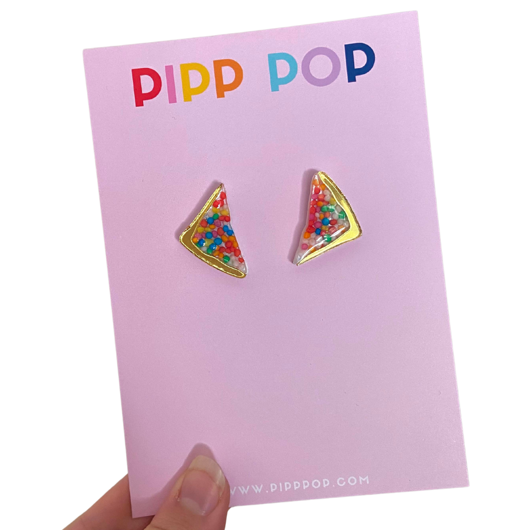Fairy Bread Stud Earrings - Cute Tiny Food Jewelry for Women - Perfect for Costume Parties, Kawaii Fashion & Unique Gifts