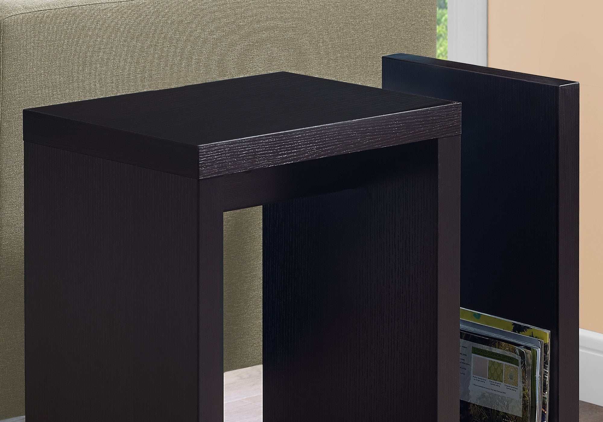 Modern 24-Inch Accent Table in Cappuccino Finish - Perfect for Living Room, Bedroom, or Entryway Decor