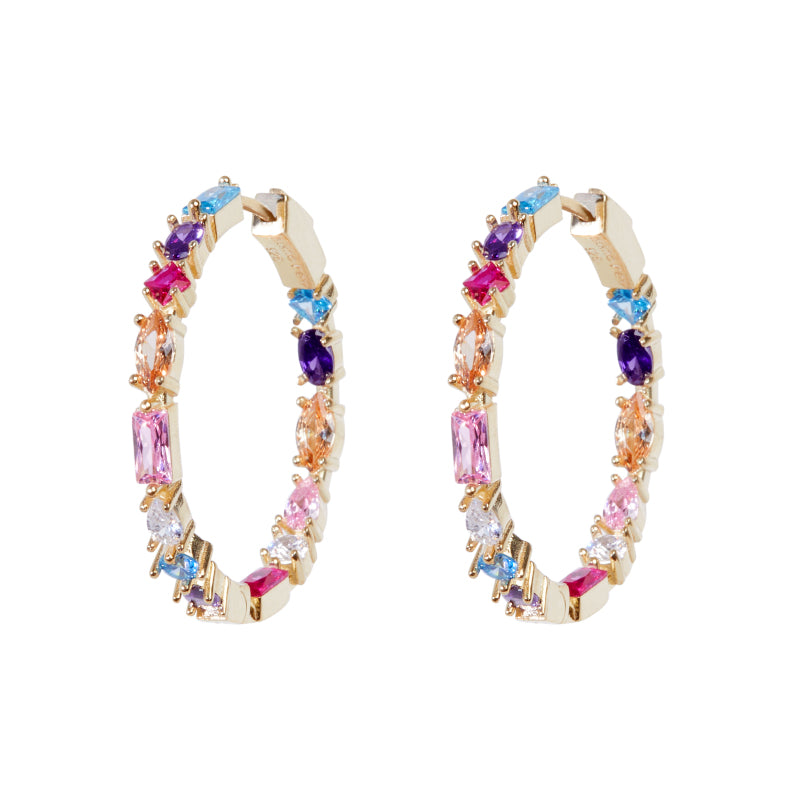 Kennedy Hoop 2 - Stylish Gold-Plated Hoop Earrings for Women | Trendy Dangle Earrings for Everyday Wear & Special Occasions