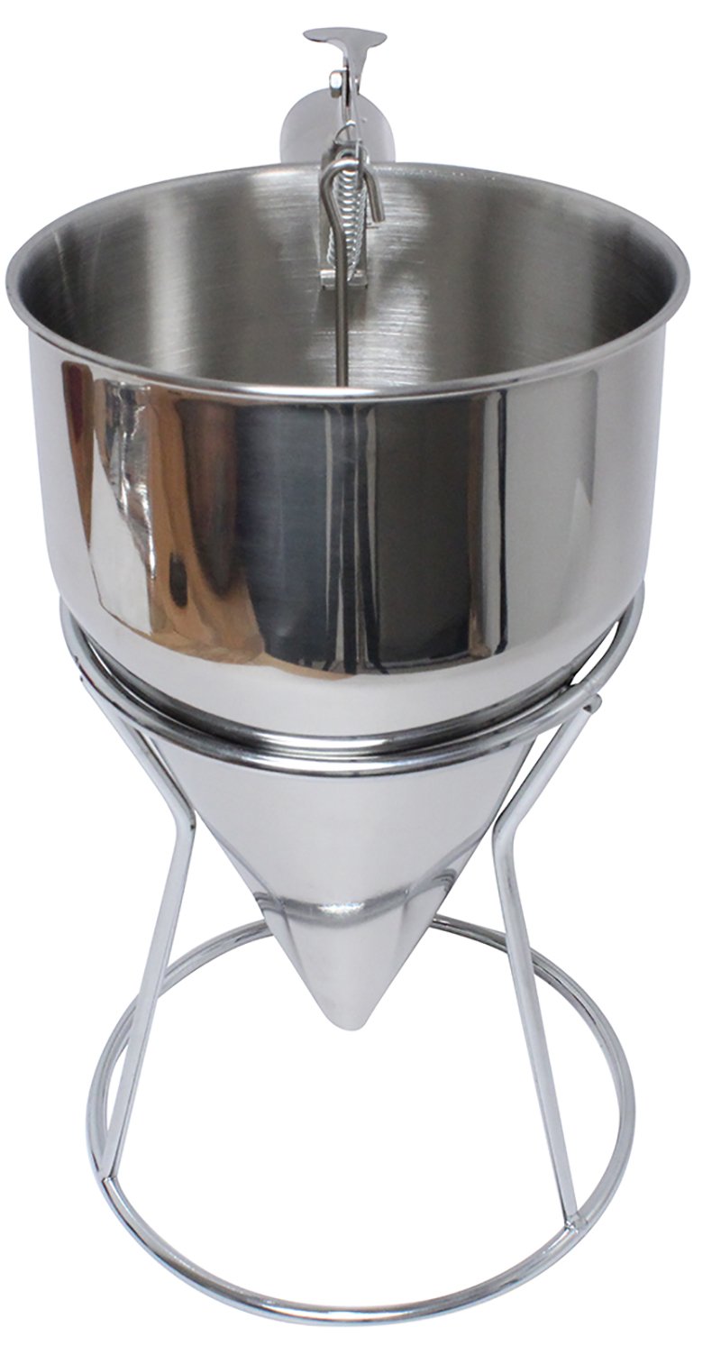 Stainless Steel Pancake Batter Dispenser with Stand - 1000ML Confectionery Funnel for Cupcakes, Pancakes & Baking - DIY Kitchen Tool (10”x10.5”x5.5”) - Perfect for Home Baking, Breakfast Prep & Party Dessert Making