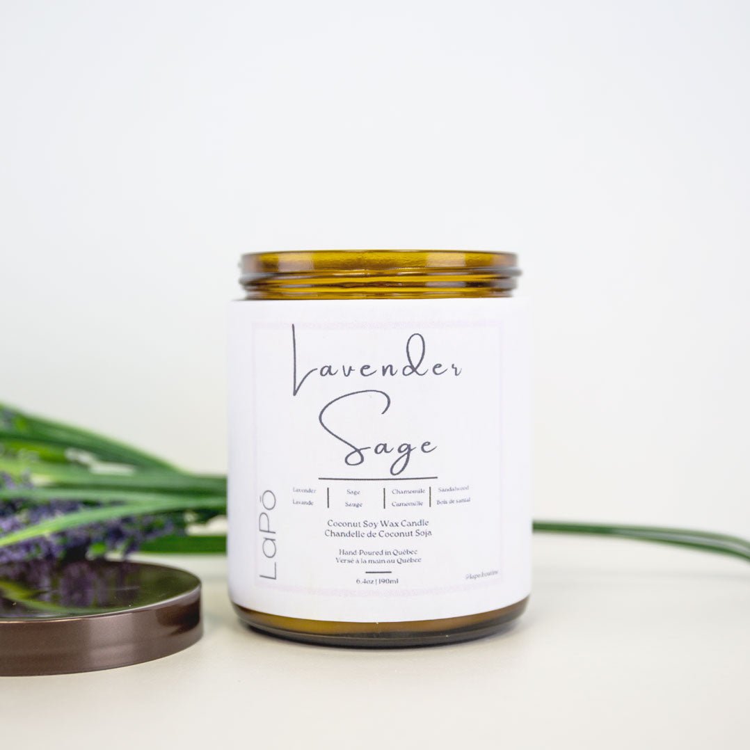Lavender Sage Scented Candle - Natural Soy Wax, Long Lasting Fragrance for Relaxation, Meditation & Home Decor